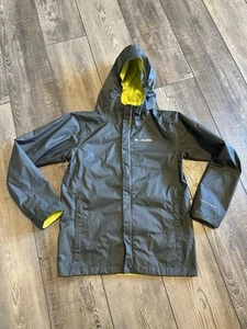 Columbia Omni-Tech Windbreaker Jacket Dark Gray Youth Boys Size M 10/12 Hooded - Picture 1 of 7