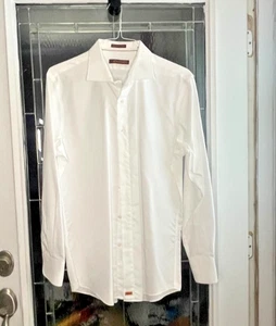 Oliver Fine Dress Shirt White Textured Size 16.5 34/35 100% Superfine Cotton - Picture 1 of 5