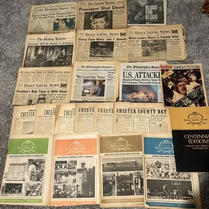 Vintage Philadelphia Chester County Newspaper Lot JFK, 9/11, Nixon, ETC - Picture 1 of 17