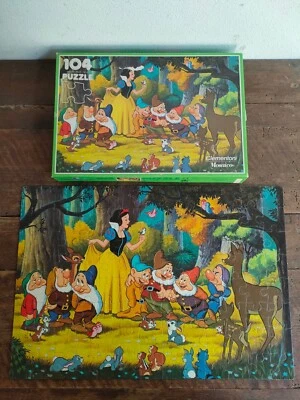 BIANCANEVE Walt Disney Films Puzzle Clementoni 104 Pezzi Vintage Mosaico 1990's - Immagine 1 di 4