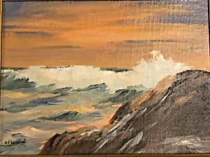 Dipinto olio vintage Robert C Benham Bass Rocks Gloucester Massachusetts firmato - Foto 1 di 8