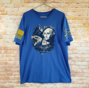 🔥 Grunt Style George Washington Blue Shirt Men's Large L Bald Eagle Capitol - Picture 1 of 4