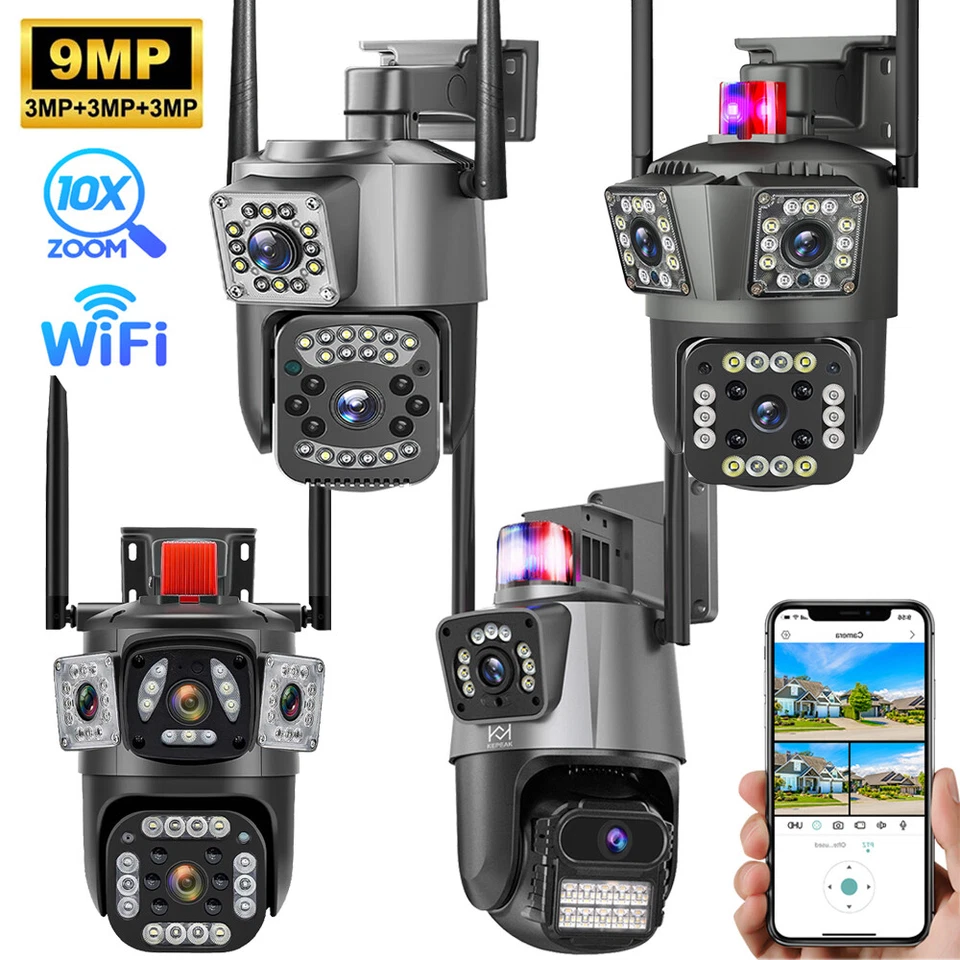 Camaras De Seguridad Wifi Exterior 4K HD Inalambrica Con Vision Nocturna y Video