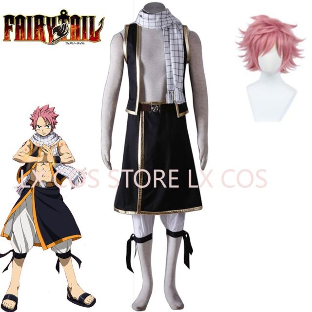 Anime Fairy Tail :Dragon Cry Etherious Natsu Dragneel Cosplay Costume  New#8712