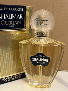 Eau De CologneShalimar Guerlain Paris 2.5FL Oz 75ML Vaporisateur Blue Label Vtg - Picture 1 of 5