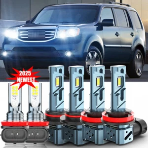 Fit Honda Pilot 2006-2018 Combo 6x LED Headlight High Low Beam + Fog Light Bulbs - Picture 1 of 20