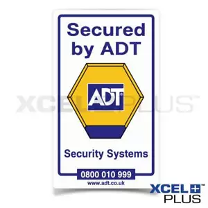 Secured by ADT Interior/Exterior Alarm Window & Van Stickers - Picture 1 of 3