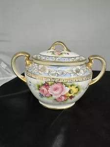 Noritake China Rosa Blanco Rosa Amarillo Azúcar Cuenco Japón d002 - Imagen 1 de 10