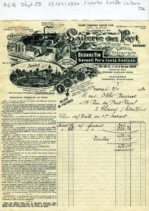 Dépt 59 - Fayt - Superbe Entête Secteur des Laiteries Fromageries du 02/04/1930 - Picture 1 of 1