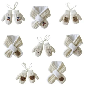Autumn Winter Kids Scarf Cartoon Warm Neckerchief/Neck Hanging Gloves for Baby - Picture 1 of 16