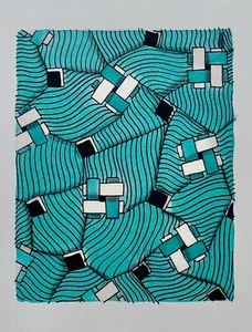 Atelier TESTEMALE - Pintura Original - Gouache - Proyecto De Tela 115 - Imagen 1 de 3