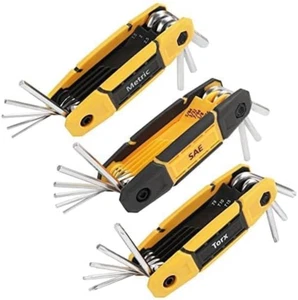 25 Pcs Folding Allen Wrench Set | Metric & Standard SAE - Key Tool 3 Pack Portab - Picture 1 of 9