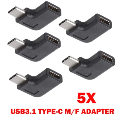 5pc 90 Degree Right Angle USB 3.1 Type C Male To Female USB-C Converter Adapters - Image 1 of 4