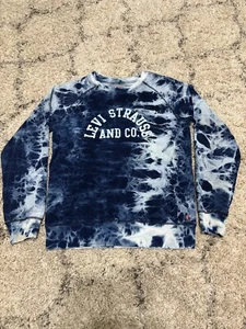 LEVI STRAUSS & Co Boys Youth Sweatshirt Pullover Blue Tie Dye Size XL - Picture 1 of 5