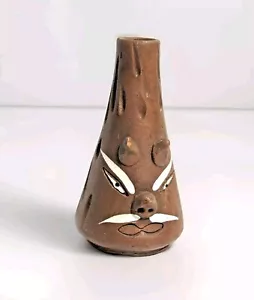 Jarrón pequeño de cerámica tiki hawaiano de arcilla roja de 4" MCM hecho en MÉXICO. #AC - Imagen 1 de 9