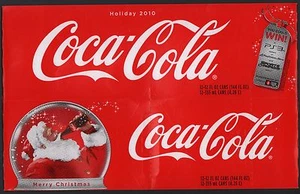 Coca Cola Cardboard 12-Pack Can Case - 2010 Holiday Santa Edition - Picture 1 of 2