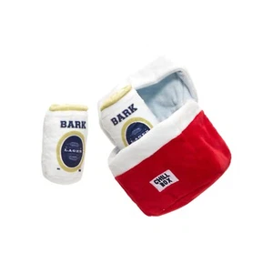 Bark Box Bite Beer Cooler Camping Hero Cans Soft Plush Squeak Dog Toy - Picture 1 of 1