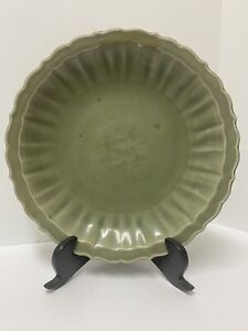 large chinese longquan Porcelain green plate(34.5cm)