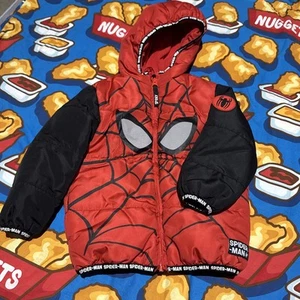 Nutmeg - Marvel Spider-Man Puffer Jacket / Rain Coat - Size 3-4 Years - Picture 1 of 7