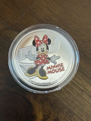 Moneda Disney Minnie Mouse 2020 1 oz plateada Nueva Zelanda escasa Foto 1 de 2