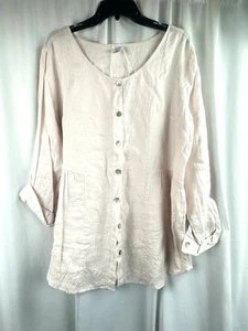 Sigrid Olsen Bluse 100% Leinen Shell Rosa - Bild 1 von 5