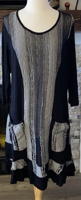 Vestido túnica negra y gris Lily By Firmiana con volantes en capas talla XL Foto 1 de 4