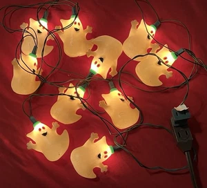 Vintage Hallmark Halloween Blow Mold String Lights Ghosts Set of 10. Works! - Picture 1 of 3