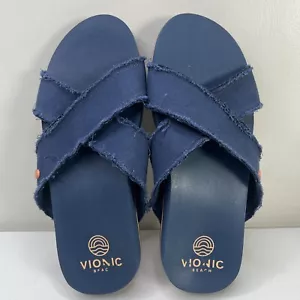 Vionic Panama Beach Women’s Size 8 Strappy Blue Sandals Gently Used - Picture 1 of 4