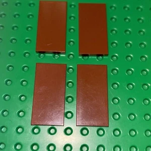 LEGO TILE 2 X 4 IN REDDISH BROWN PACK OF 4 / PN 87079 TOWN CITY CREATOR MOVIE - Picture 1 of 2