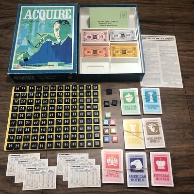 Vintage Acquire Board Game - Rare REVERSE 3-E Error - Avalon Hill 1976 COMPLETE - Image 1 of 4