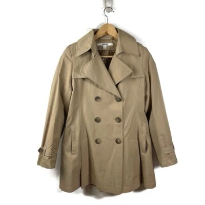 Gabardina para mujer DKNY con botones y cinturón talla pequeña Foto 1 de 4