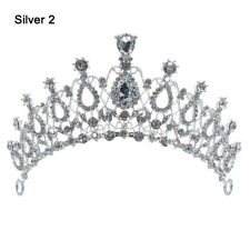 Silver Tiara Crown Crystal Headband Princess Rhinestone Crown with Combs
