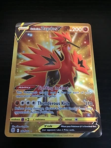 Galarian Zapdos V 182/172 Pokemon Brilliant Stars Holo Gold Secret Rare - Picture 1 of 2