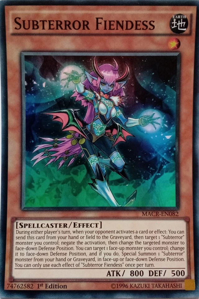 MACR-EN082 SUBTERROR FIENDESS SUPER RARE 1ST EDITION YuGiOh CARD - Image 1 of 1