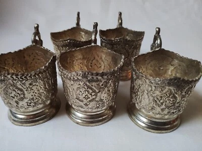 Винтажный персидский серебряный кофе чай чашки набор из 5  - Изображение 1 из 4