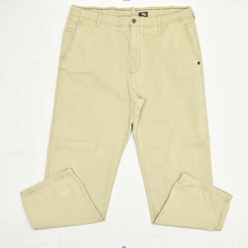 Pantalone chino uomo Timberland zip dritta tinta unita 100% cotone beige misura 40x32