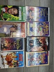 Lot of 8 VHS Movies Flubber, Peter Pan, Chicken Run, Disney Pollyanna And More - Picture 1 of 10