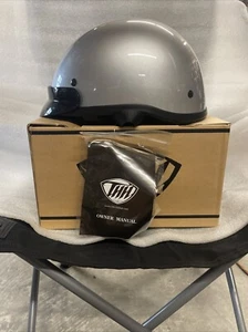 THH half motorcycle Harley Beanie, 1/2 helmet T-70 Silver XS Extra Small - Picture 1 of 2