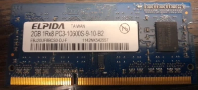 ELPIDA 2GB SODIMM DDR3 1333MHZ EBJ20UF8BCS0-DJ-F Apple Imac, Mac, Macbookpro - Immagine 1 di 2