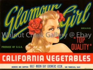 California Fruit Crate Label Arte Estampado, mujer, aprox 10,4 x 13,9 12723 - Imagen 1 de 1
