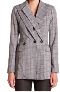 Walter Baker Women's Saundra Plaid Blazer Jacket in Grey Multi Size M ($249) - Picture 1 of 14