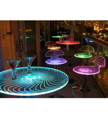 Mesa Bar Luz LED Nocturna Atmósfera Cristal Rosa Rgb Usb Restaurante Dormitorio Nuevo Foto 1 de 4
