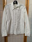 Talbots Women's Size 12 Ivory Shirt Top Blouse Embroidered