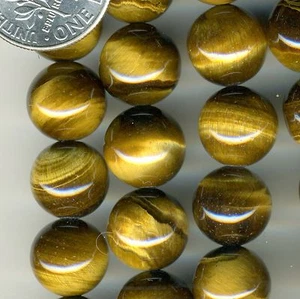 TIGER's EYE 10mm Rounds 16" strand  A/A- Grade Quality natural stone beads - Picture 1 of 4