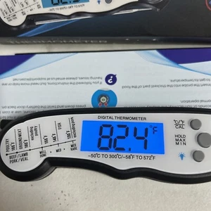 1 Pc Kizen Digital Waterproof Instant Read Meat Thermometer Jet Black LCD Light - Picture 1 of 9