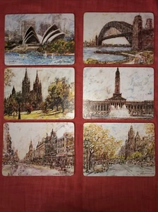 Vintage 6 X Clover Leaf ‘Australia Today’ Place Mats Boxed A Jawdokimov Artist - Picture 1 of 16