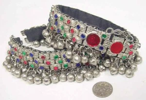 belly dance anklets 150+ gram Heavy 1 pair central Asia nomads gypsy bells 53588 - Bild 1 von 3
