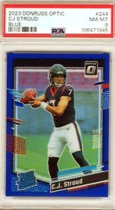 2023 Donruss Optic Rated NFL Rookie Blue Prizm #244 C J Stroud /199 RC PSA NM-MT - Picture 1 of 2