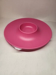 Pink Party Platter Veggies And Dip 13" Tray Chips Crackers Shrimp 2 Pack - Picture 1 of 2