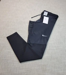 NIKE Phenom Elite Running Tights Pants Medium Mens Black Silver Dri Fit - Picture 1 of 15